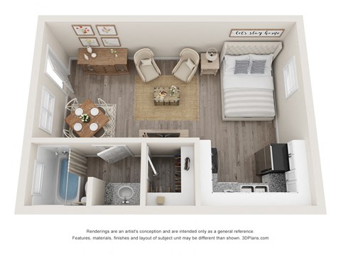 Studio Floor Plan | 427 Sq. Ft. at Balfour 296, Lilburn
